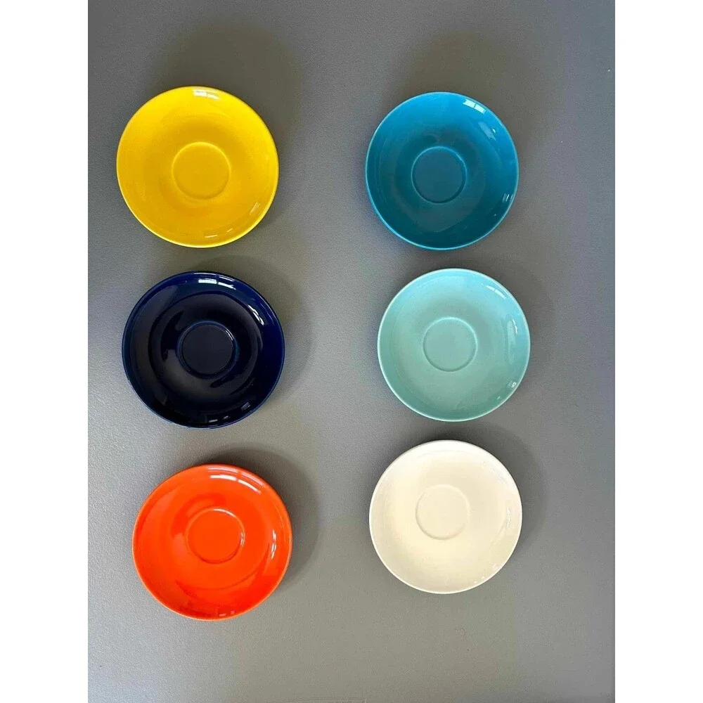 Sweese Porcelain Salad Pasta Saucer Plate 5.5” - Set of 6 Multicolor